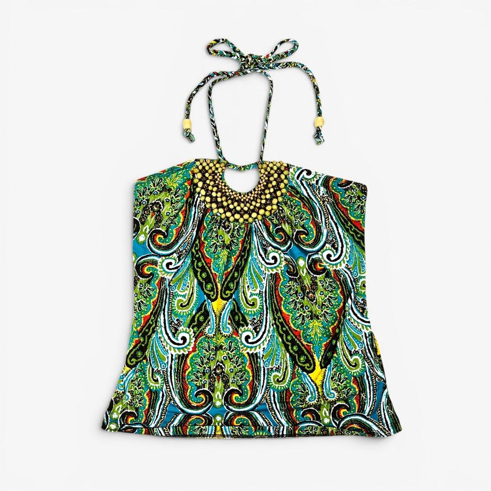 Y2k Beaded Halter Top Boho Fairycore Heart & Soul - Medium